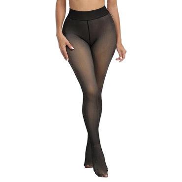fleece lined leggings faux sheer thermal winter tights
