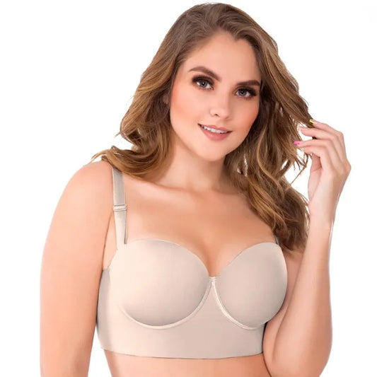 8034 Faja Bra Firm Control Strapless Bra – high-compression strapless bra for bust support, posture, and back smoothing