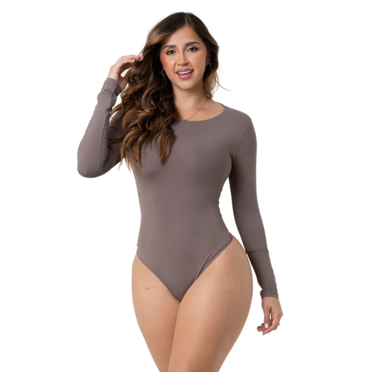Long Sleeve Bodysuit TD03 | Thong Cut Microfiber Top for Women ref. TD03