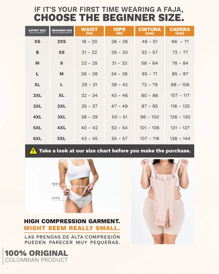 BBL / LIPO Mid-Thigh Body Shaper Faja w/ Inner Butt Lifter and Waist Shaper 0233