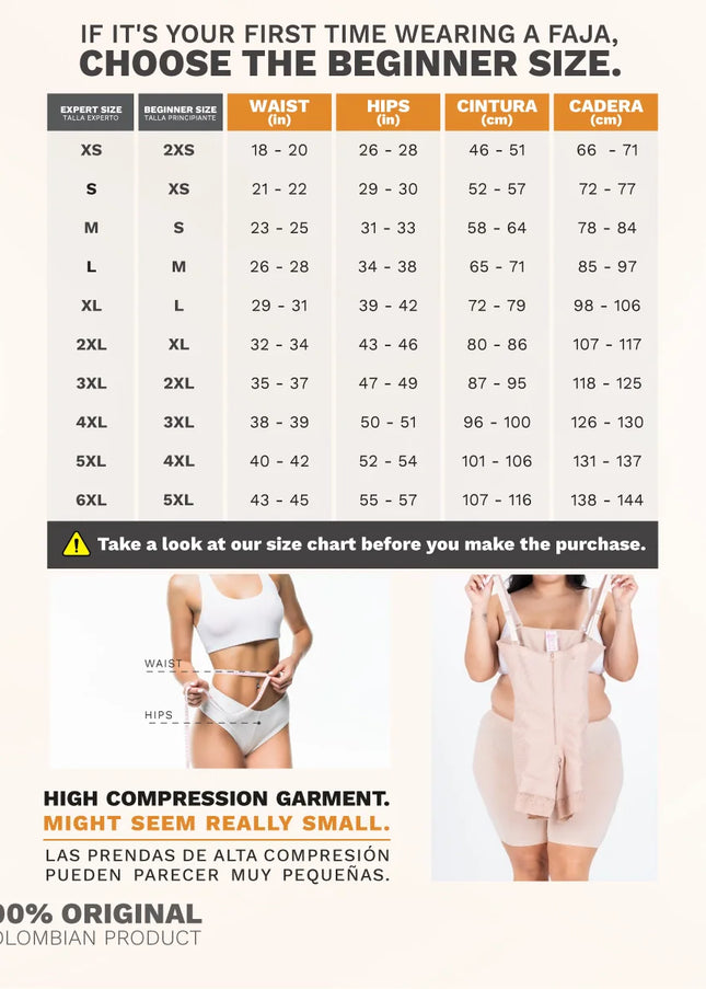 Mid-Thigh Body Shaper with Inner Butt Lifter & Waist Shaper | High Compression | Ref. 0233