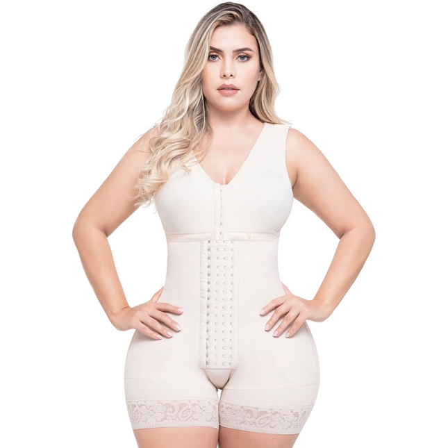 post surgical compression bodysuit high back posture support