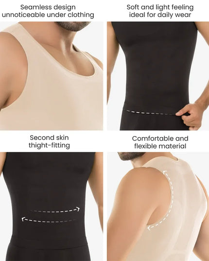 compression shirt men back support