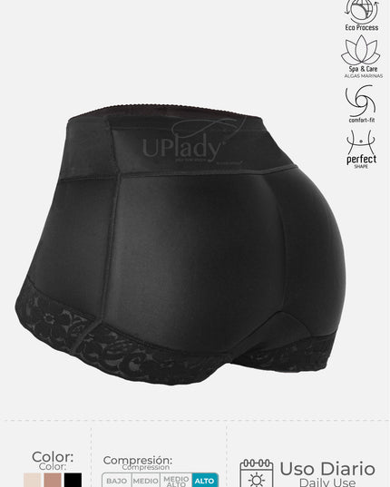 Insta-Booty Black Padded Panty 6056