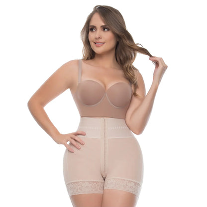 6198 Butt Lifter Tummy Control High Waisted Mid Thigh Shaper Shorts | Powernet