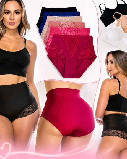 Diva Bundle: 6-Pack Tummy Control Briefs + Cotton Sports Bras