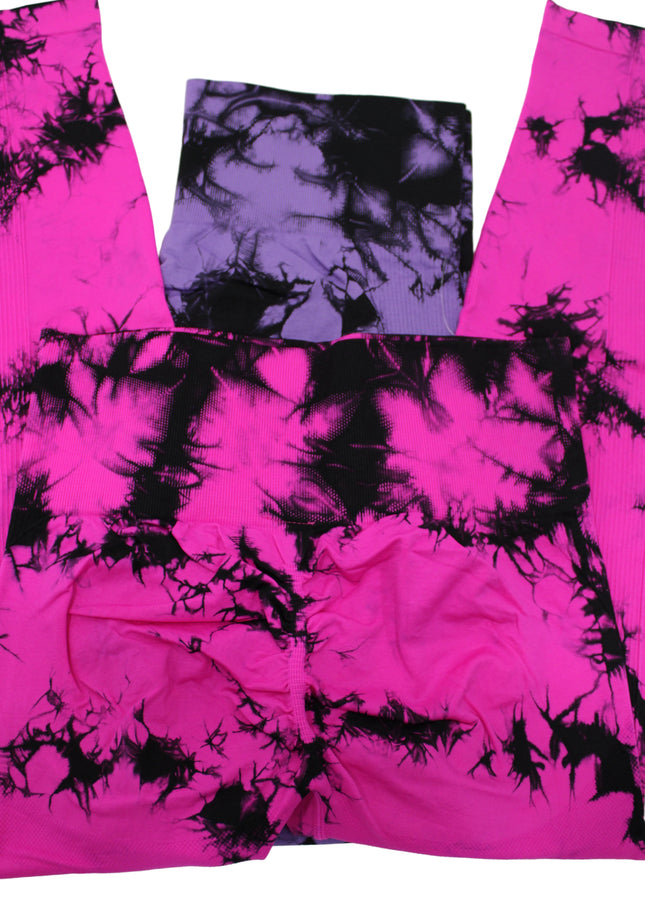 Women's Tie Dye Print Scrunch Sport Legging