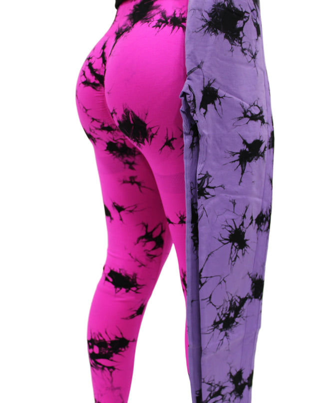 Women's Tie Dye Print Scrunch Sport Legging