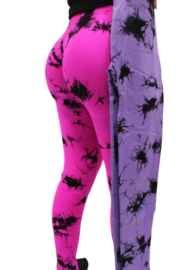 Women's Tie Dye Print Scrunch Sport Legging