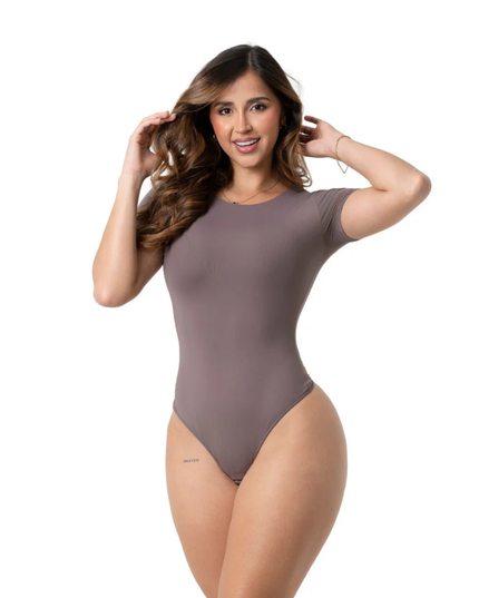 seamless short sleeve bodysuit shaping top TD01