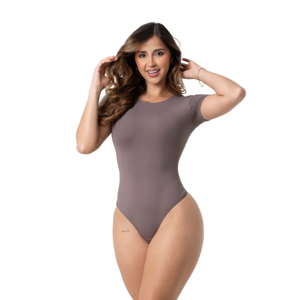 Seamless Short Sleeve Bodysuit TD01 | Thong Cut Shaping Top