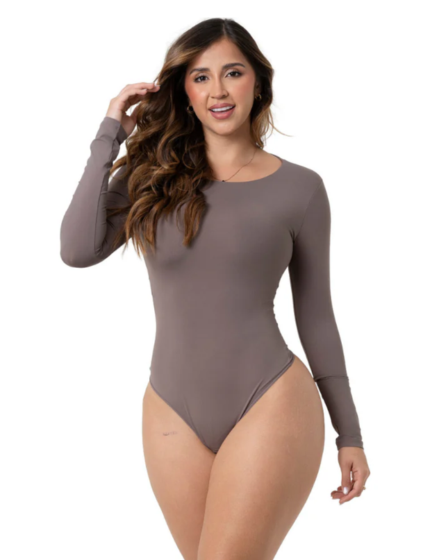 long sleeve bodysuit thong TD03