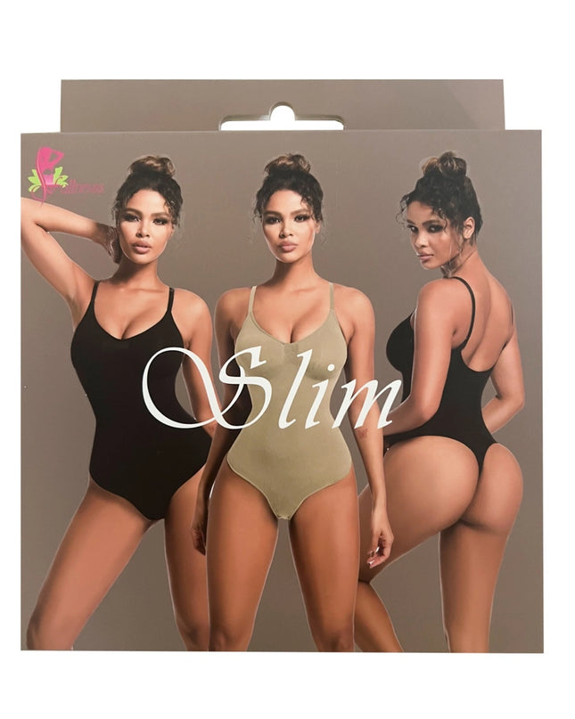 9253 Thong Bodysuit – seamless high-compression shapewear for abdomen, waist, and back