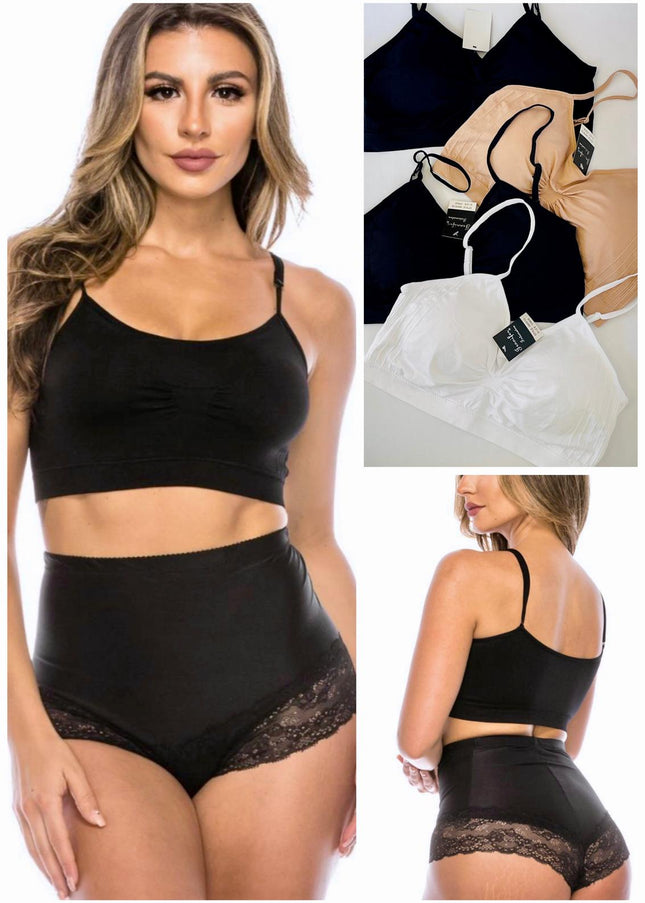 Women's Spaghetti Strap Cotton Sports Bra Pack of 6 Ref 98091