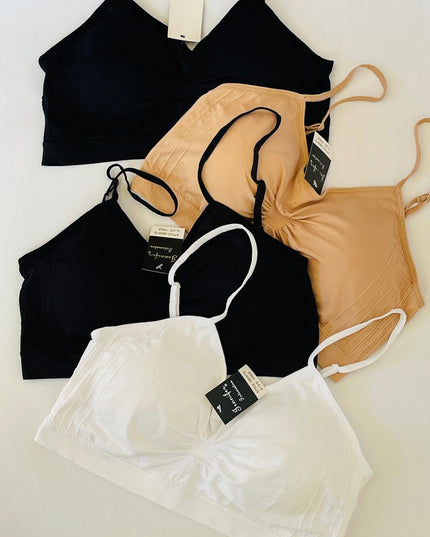 Women's Spaghetti Strap Cotton Sports Bra Pack of 6