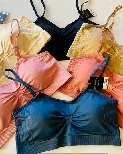 Women's Spaghetti Strap Cotton Sports Bra Pack of 6