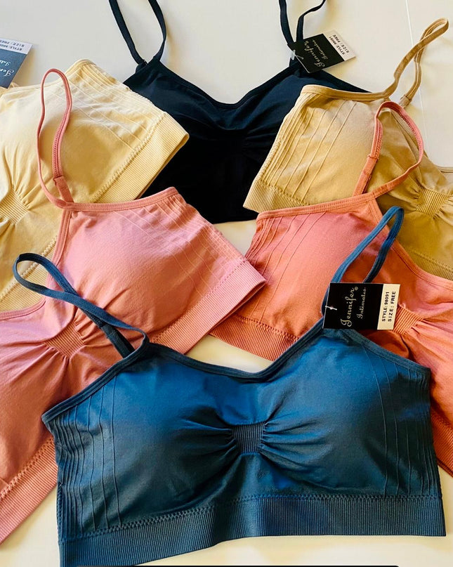 Women's Spaghetti Strap Cotton Sports Bra Pack of 6