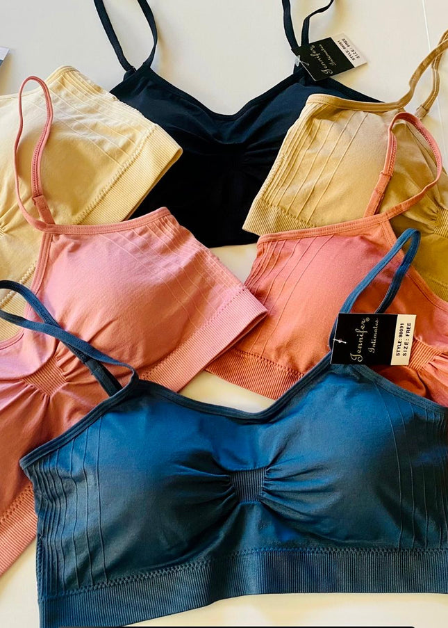 Women's Spaghetti Strap Cotton Sports Bra Pack of 6 Ref 98091