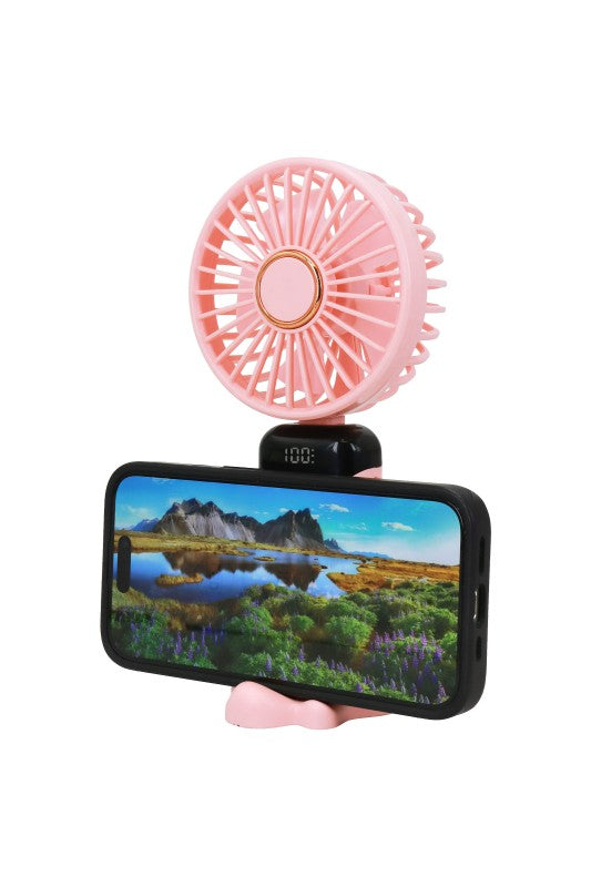 Portable Phone Tabletop Electric Fan W/ Display