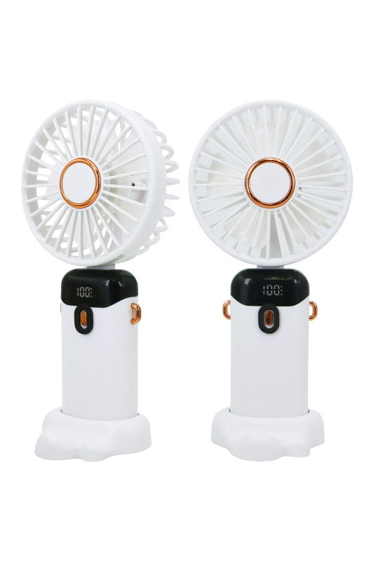 Portable Phone Tabletop Electric Fan W/ Display